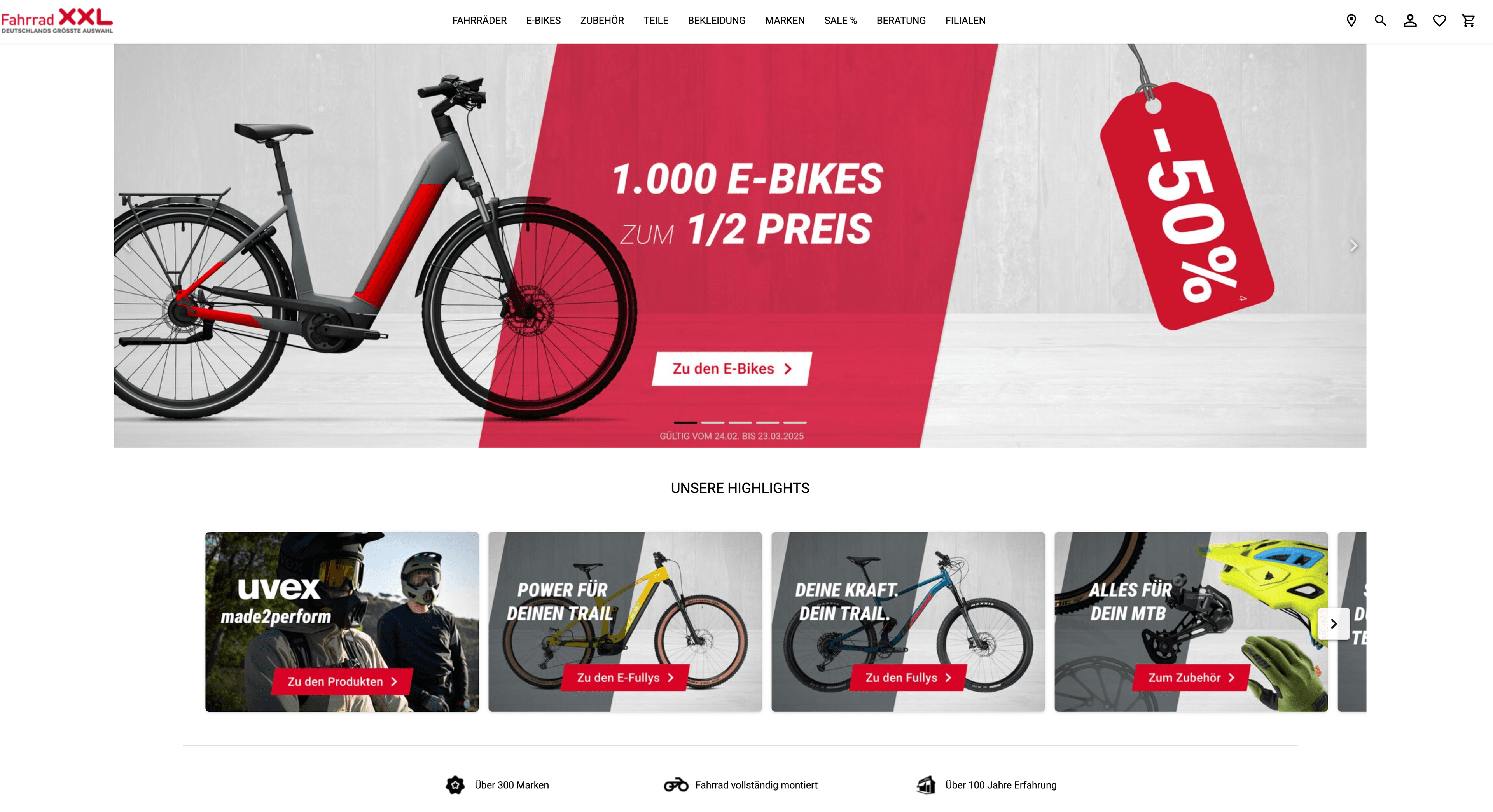 Fahrrad XXL Online Shop mit integriertem Leasing-Prozess